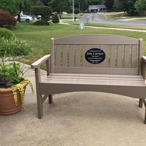 48 Memorial Bench with 8.5x11 laser engraved Stone Inlay image 2