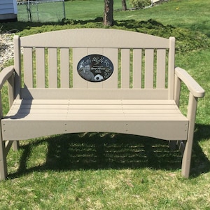 48 Memorial Bench with 8.5x11 laser engraved Stone Inlay afbeelding 1