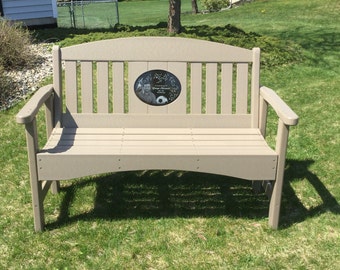 48" Memorial Bench with 8.5"x11" laser engraved Stone Inlay