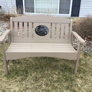 48 Memorial Bench with 8.5x11 laser engraved Stone Inlay afbeelding 3