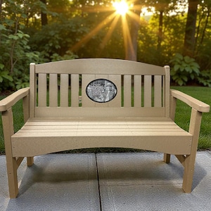 48" Memorial Bench with 8.5"x11" laser engraved Stone Inlay
