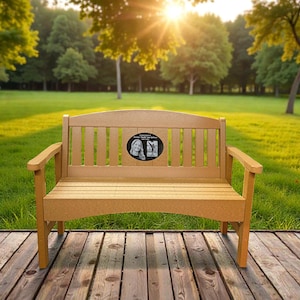 48" Memorial Bench with 8.5"X11" Laser Engraved Stone Inlay