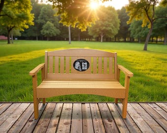 48" Memorial Bench with 8.5"X11" Laser Engraved Stone Inlay