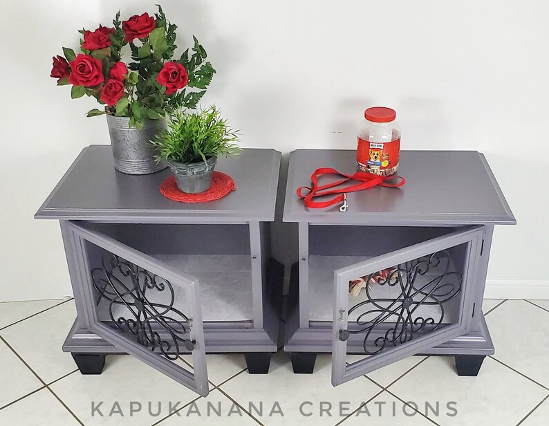Pet Crate Table / Dog Crate / Table / Grey / Functional / Etsy