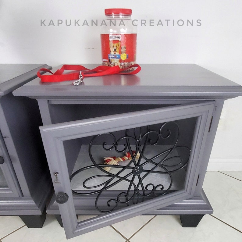 Pet Crate Table / Dog Crate / Table / Grey / Functional / Etsy