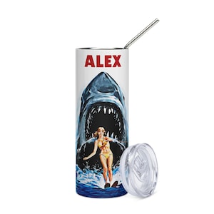 Personalize Jaws 2 Sequel Vintage Movie Poster Art -  Stainless Steel Tumbler
