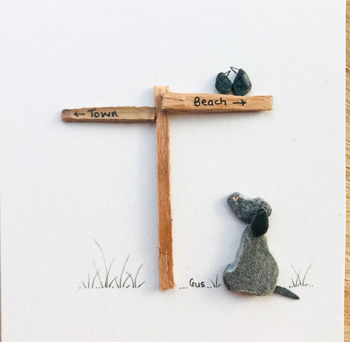 Pebble Art Dogs Personalised Pets Paw Framed Picture Driftwood Etsy