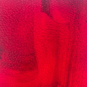 May include: Abstract artwork featuring a vibrant red color palette. The image showcases a textured surface with varying shades of red, creating a dynamic visual effect. The artwork's composition is dominated by the rich, saturated hues.
