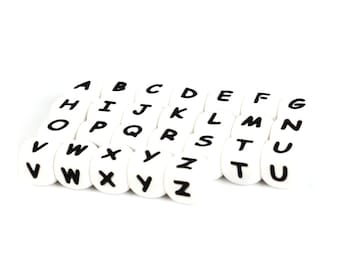 10 perles Alphabet Silicone 12*12mm