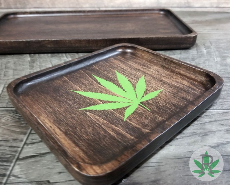 Custom Wood Rolling Tray Personalized Tray Marijuana Leaf Etsy