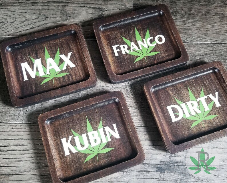 Custom Wood Rolling Tray Personalized Tray Marijuana Leaf Etsy