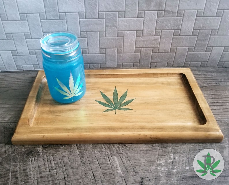 Light Wood Rolling Tray Marijuana Leaf Tray Cannabis Leaf Etsy