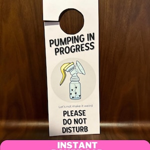 Pumping Door knob tag  [Digital File/ Instant Download]