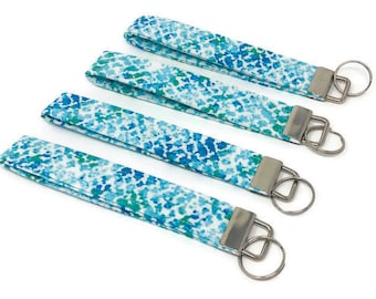 Key Fob, Blue, White, Keychain, Wristlet, Key Chain, Key, Lanyard, Wrist, Key, Lanyard, Keyfob, Wristlet