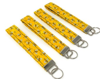 Bumble Bee, Key Fob, Keychain, Wristlet, Key Chain, Key Lanyard, Wrist, Key Lanyard, Keyfob, Wristlet