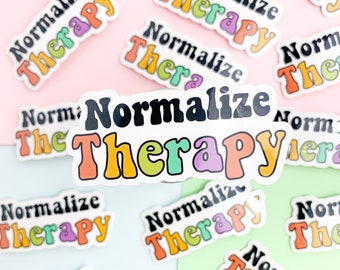 Normalize therapy, Therapy sticker, mental health, mental health sticker, waterproof sticker, normalize therapy sticker,self care