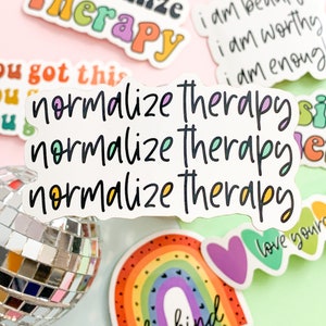 normalize therapy sticker, normalize therapy, mental health, mental health sticker, therapy sticker, self care sticker, therapy gift,
