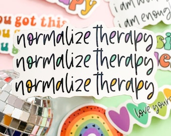 normalize therapy sticker, normalize therapy, mental health, mental health sticker, therapy sticker, self care sticker, therapy gift,