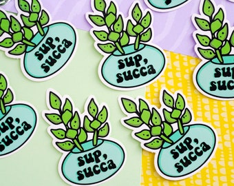 succa sticker, succulent sticker, plant mom gift, plant sticker, plant gift, plant art, waterproof sticker, water bottle sticker, sticker