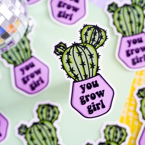 cactus sticker, plant mom gift, plant lover, plant sticker, plant gift, waterproof sticker, water bottle sticker, sticker