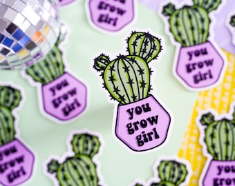 cactus sticker, plant mom gift, plant lover, plant sticker, plant gift, waterproof sticker, water bottle sticker, sticker