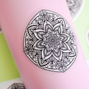 mandala sticker, mandala, mandala art, zen sticker, mandala art sticker, waterproof sticker, water bottle sticker, sticker image 3