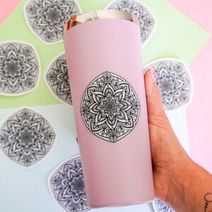 mandala sticker, mandala, mandala art, zen sticker, mandala art sticker, waterproof sticker, water bottle sticker, sticker image 4