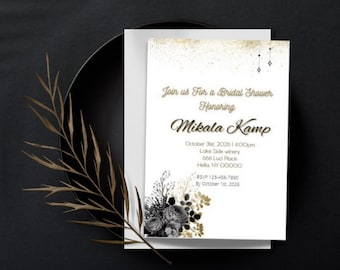 Gothic Bridal Shower Invitation Editable, Printable Bridal Shower Invitation Card, Digital Download only