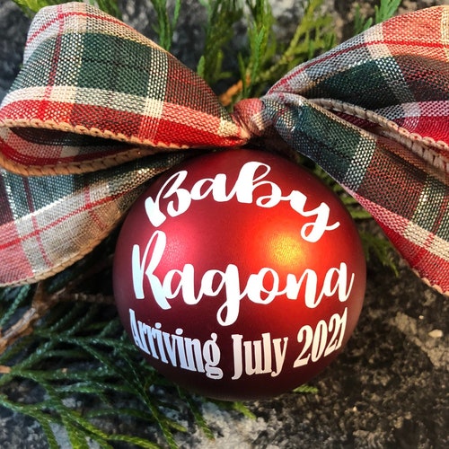 Christmas Ornament Baby Announcement 