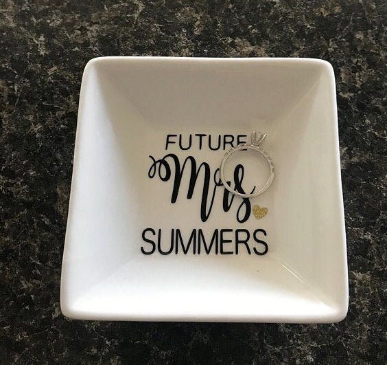 Engagement Ring Dish | Future Mrs. Jewelry Holder | Engagement Gift |…