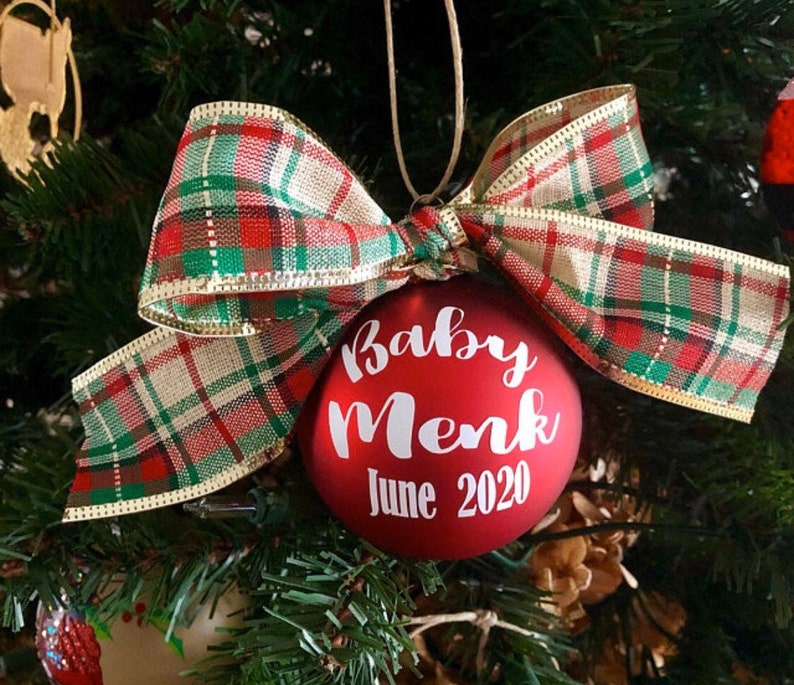 Christmas Ornament Baby Announcement 