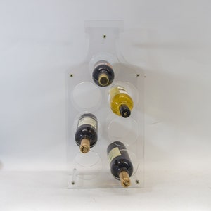 Vintage wine rack | Clear acrylic | 7 bottles | Vintage 90&#39;s