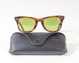 Ray-Ban Wayfarer clásico | Lentes Bausch & Lomb | Estuche original | Vintage años 80