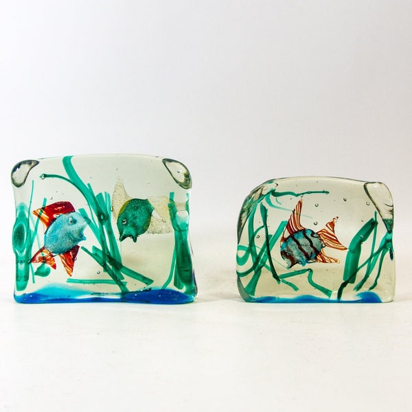 Murano aquarium block | Riccardo Licata for Cenedese | two sizes | vintage 60's