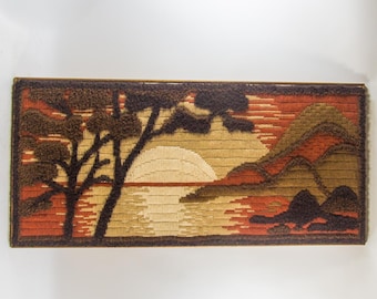 70's wall rug | sunset decor | Smyrna | thick wool | vintage 70's