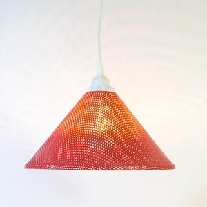 Postmodern pendant lamp | Memphis Milano style | enameled metal | vintage 80's