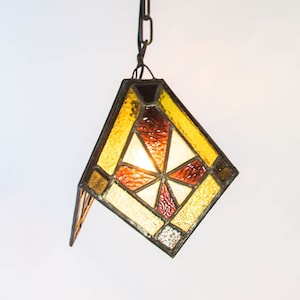 Art deco pendant lamp | Stained glass | Vintage 30&#39;s