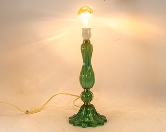 Barovier & Toso | Hollywood Regency table lamp | Gold flake glass | Vintage 60's