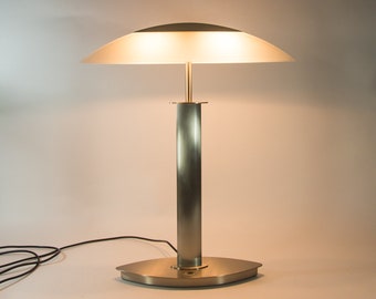 Lampe de table postmoderne | Holtkötter Allemagne | XL | Couleur argent | millésime des années 80
