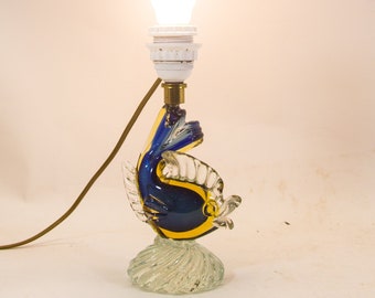 Murano table lamp | Summerso glass | Fish shape | vintage 60's