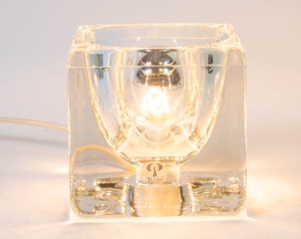 Peill & Putzler cube lamp | Crystal glass | vintage 70's | 2 AVAILABLE