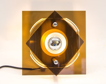 Midcentury Herda wall lamp | Smoked acrylic | vintage 70&#39;s | 2 AVAILABLE