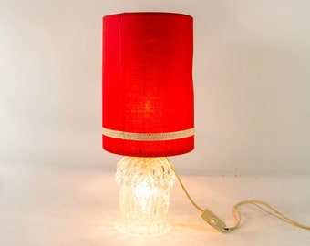 Vintage 70's table lamp | Crystal glass base | double lighting