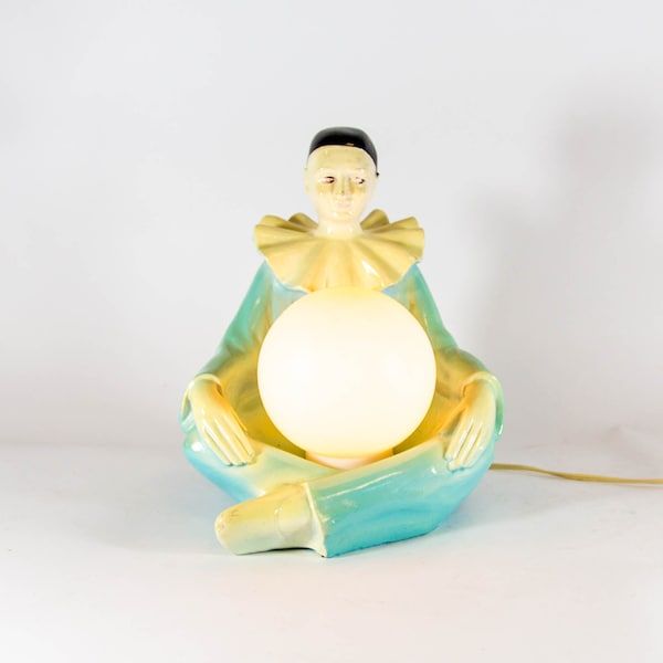 Pierrot lamp | Ceramic lamp | handmade | Vintage 70's
