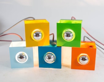 Midcentury cube lamp | Philips | vintage 70&#39;s | 4 different colors | RESTORED