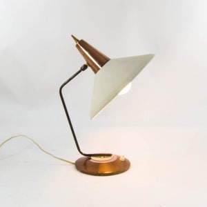 Midcentury desk lamp | Herda | Teak and copper | Vintage 60's