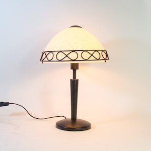 Classic mushroom table lamp | Eglo Leuchten | White speckled glass | Vintage 80's