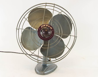 Vintage 1940s Emerson Electric Oscillating Fan Model 6250-D Brass