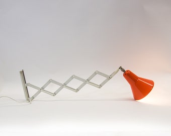 Midcentury scissor lamp | Anvia | Red and white | Vintage 60's