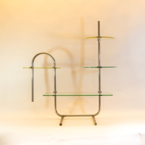 Art deco shop display | Glass shelves | Chrome frame | plant stand | vintage 30's